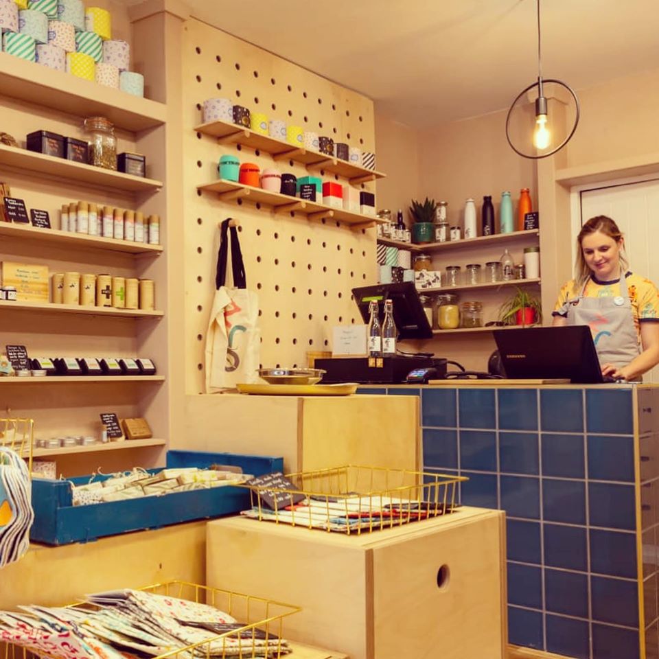 Co-founder Charlie in her Leamington zero waste shop