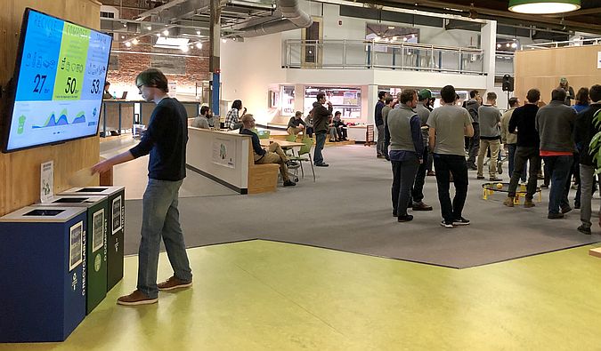 A spare-it zero waste station in the office